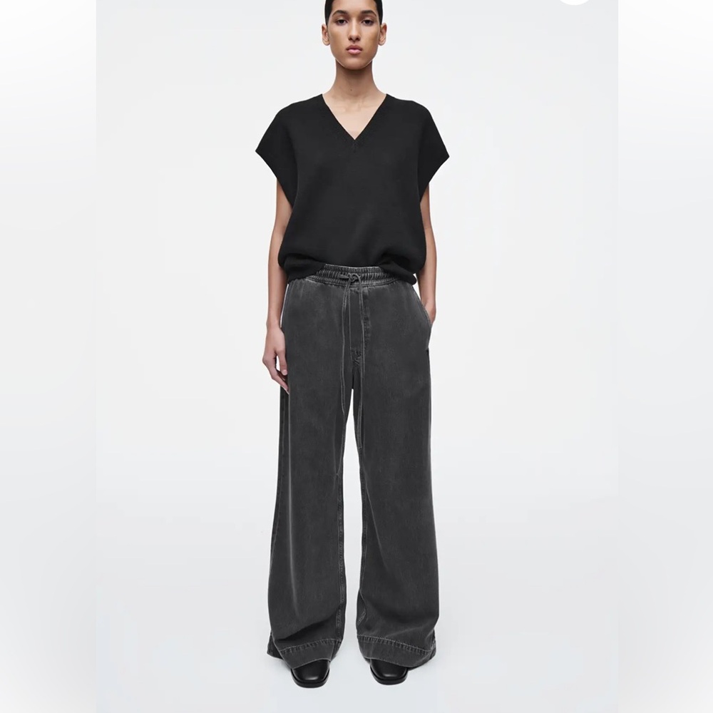 COS Gray Wide Leg Jeans